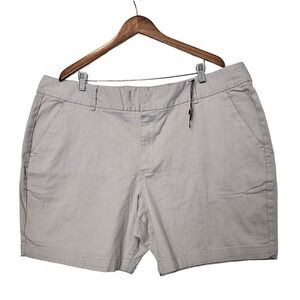 Hybrid Chino Shorts Womens Size 22 Khaki  Tan High Rise Casual Stretch Cotton